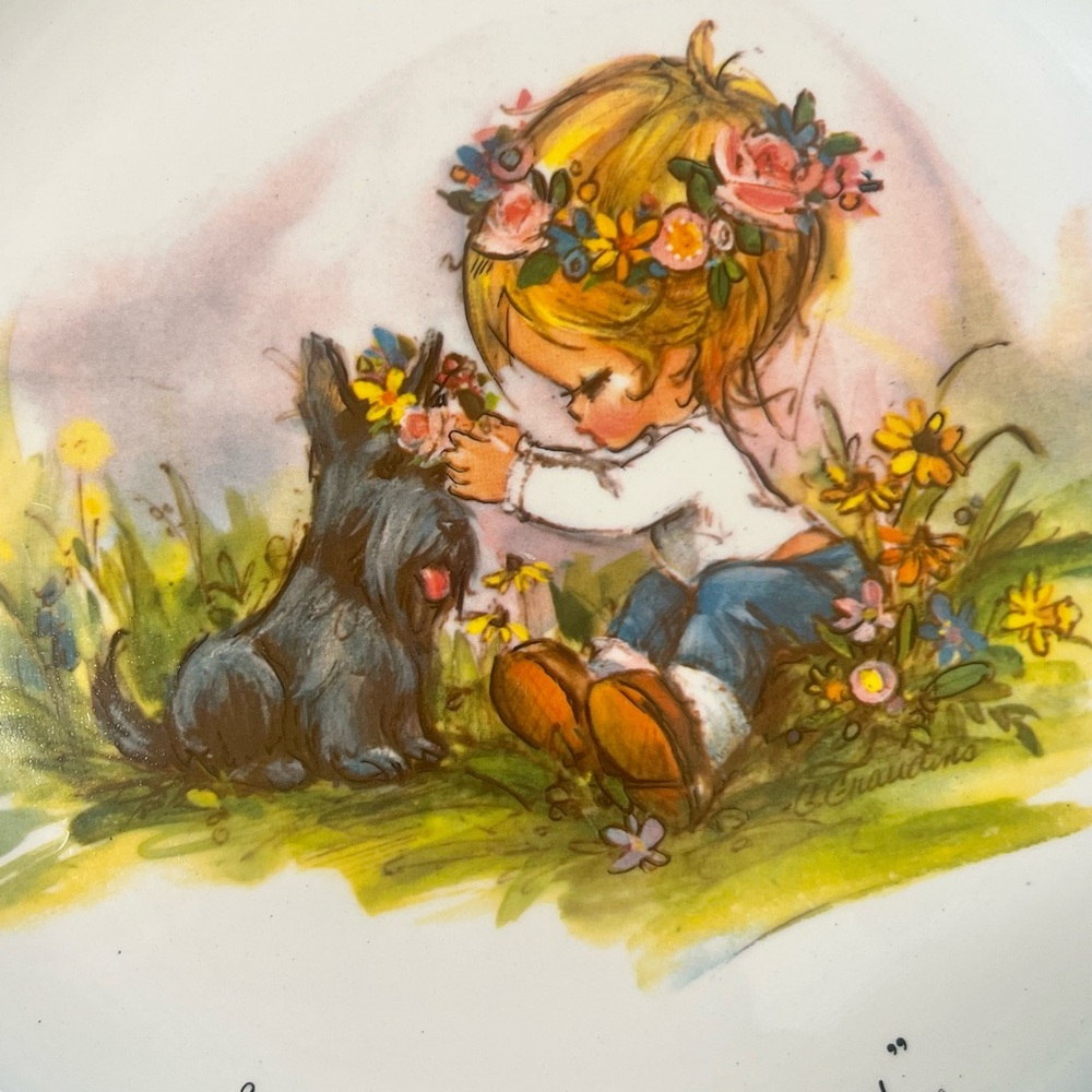 Vintage 1972 American Greetings Gigi Collector Plate Friends Are Like Flowers - Picture 2 of 4